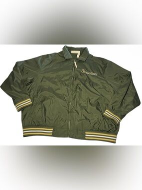 Rocawear 5XL Windbreaker Jacket Streetwear Green Yellow Bomber Graphic Full Zip